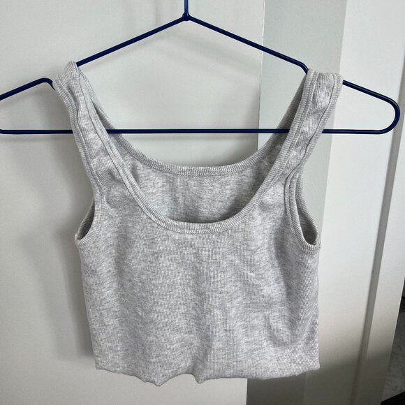 Ardene Basic Light Grey Crop Tank Top - Size Large - Picture 2 of 5